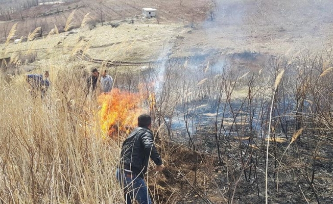 Tut’ta otluk alanda yangın çıktı