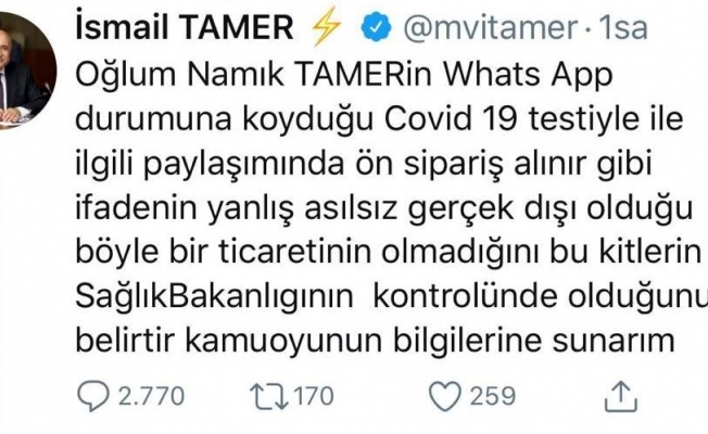 AK Partili Tamer’den Virüs Kiti İddialarına Yanıt