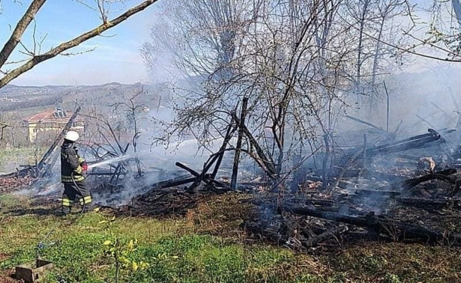 Alaplı’da ahşap ev alevlere teslim oldu