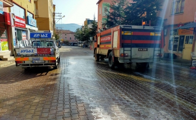 Hüyük belediyesinden korona virüse karşı dezenfekte