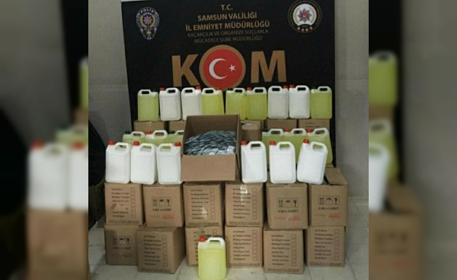 Samsun’da merdiven altı dezenfektan operasyonu