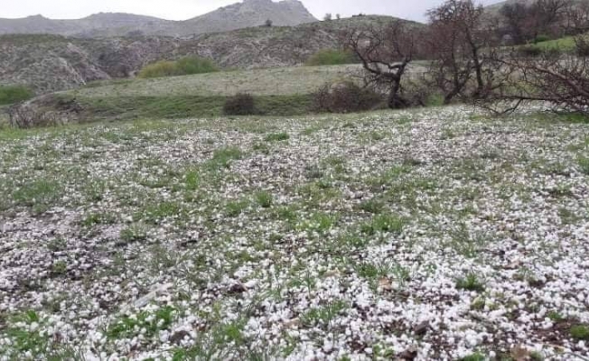 Elazığ’da misket büyüklüğünde dolu yağdı