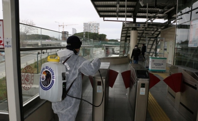 Marmaray İstasyonları dezenfekte edildi