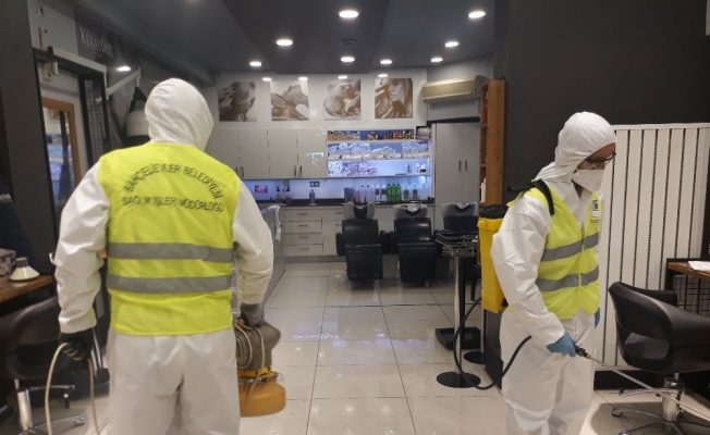 Bahçelievler’de kuaförlerde temizlik çalışmaları başladı