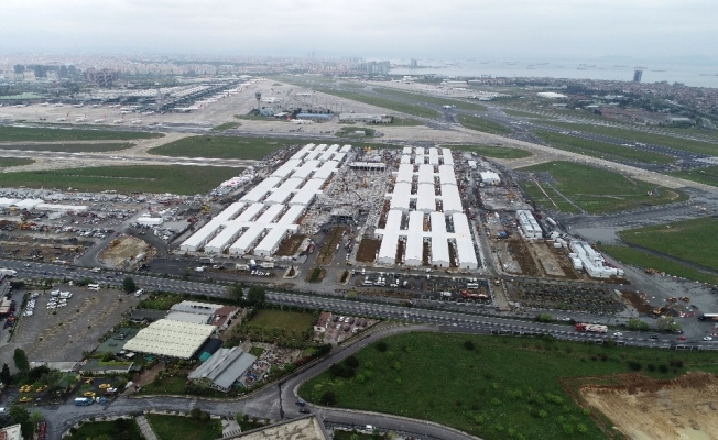 Yeşilköy Hastanesi inşaatı 28. gününde