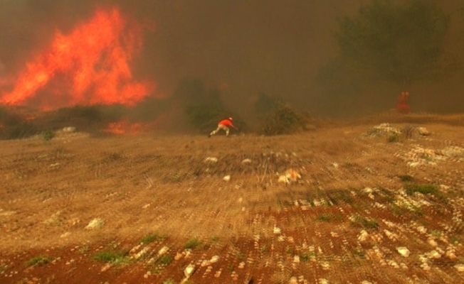 Antalya’daki orman yangınında hortum paniği