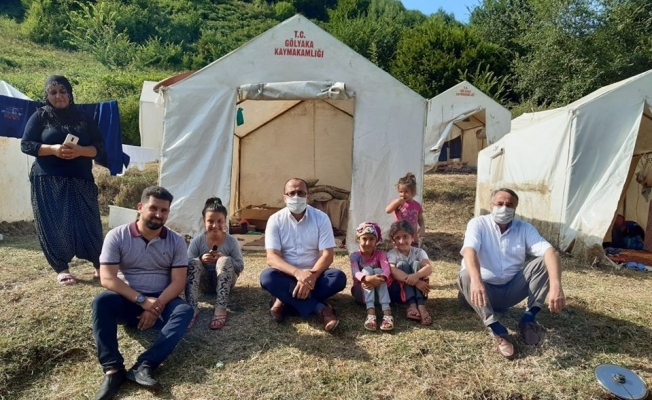 Kaymakam Kurt fındık işçilerinin barınma yerlerini inceledi