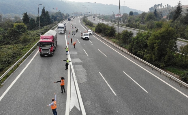 TEM Otoyolu Bolu Dağı yol çalışması nedeniyle kapatıldı