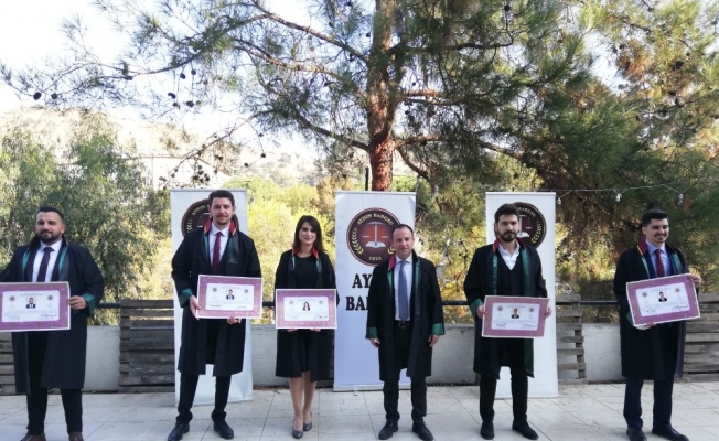 Aydın’da 5 yeni avukat mesleğe ilk adımını attı