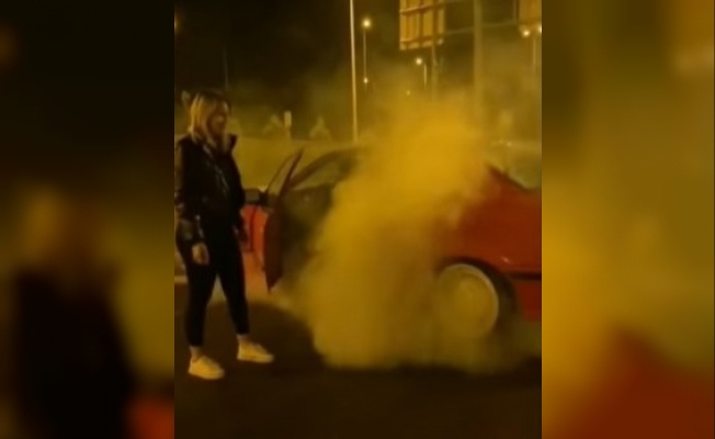 Sokağa çıkma kısıtlamasında drift yapan sürücü cezadan kaçamadı