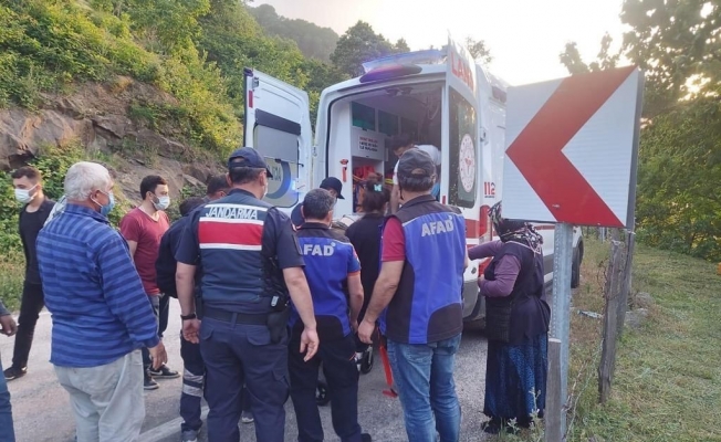 Bahçesindeki otları temizlerken 25 metreden uçuruma yuvarlandı