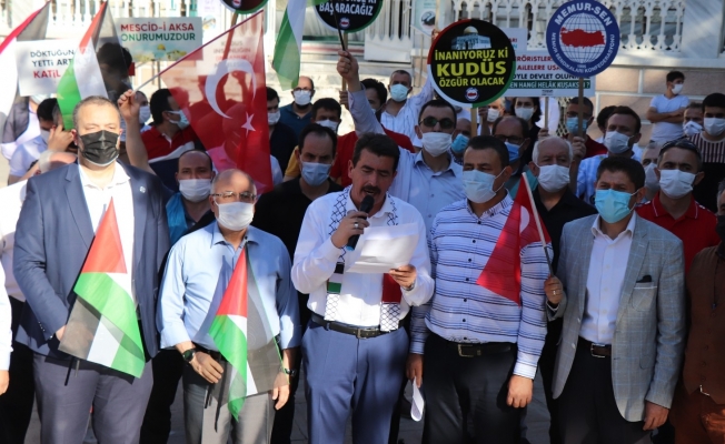 Denizli’de İsrail zulmü STK’lar tarafından protesto edildi