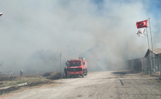 Kalorifer yakıtı üretilen tesiste yangın çıktı