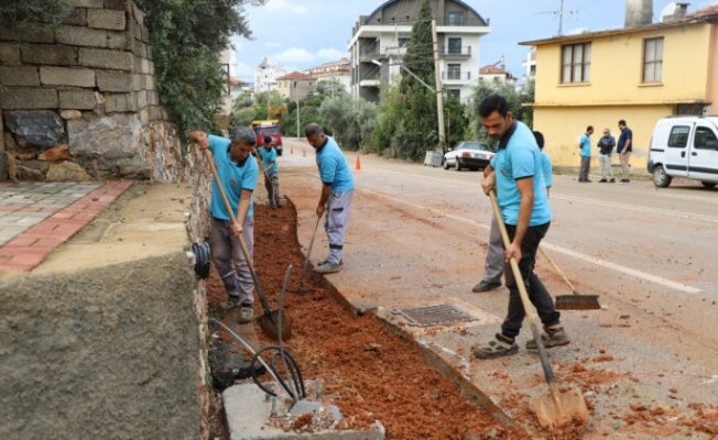 Alanya'da bozulan yollara anında müdahale