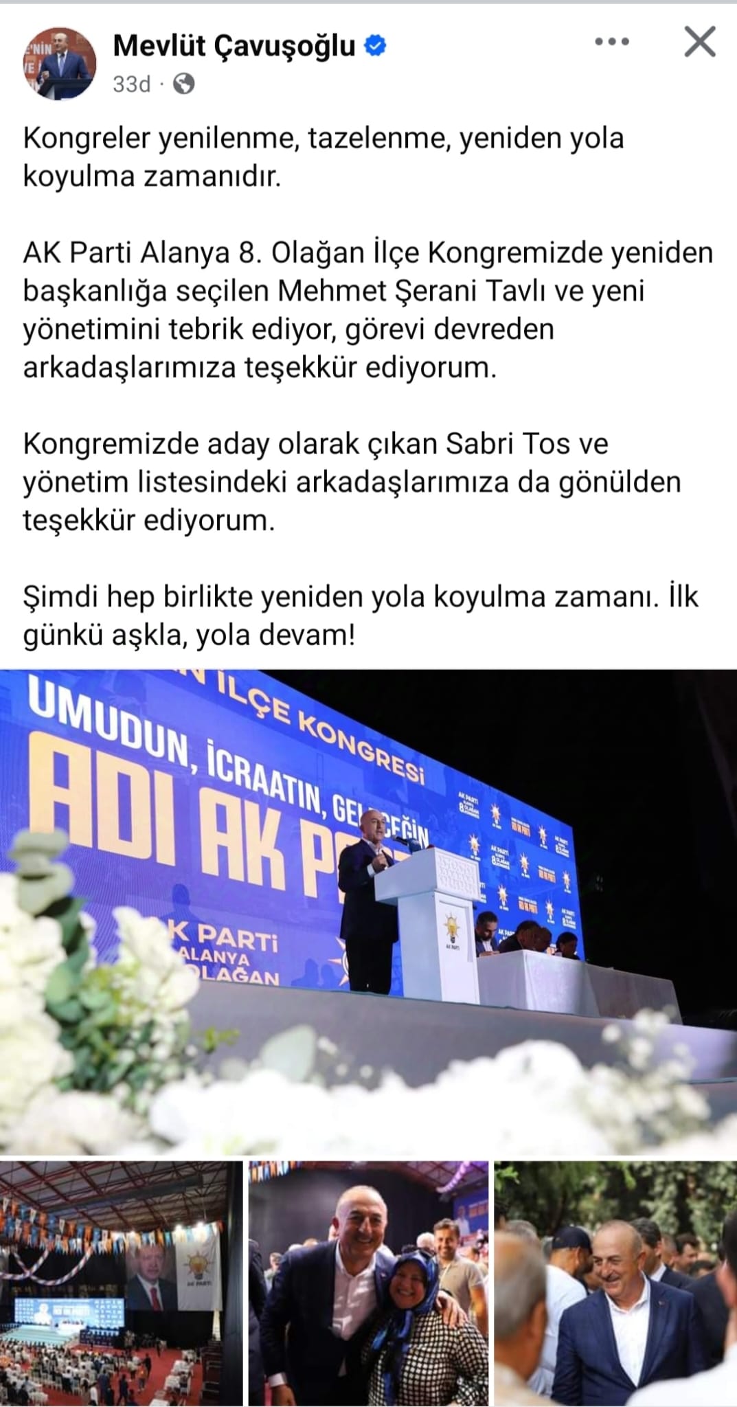 Çavuşoğlu Tavlı'yı Tebrik Etti