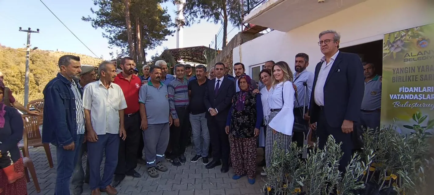 Yangın mağdurlarına fide dağıtıldı