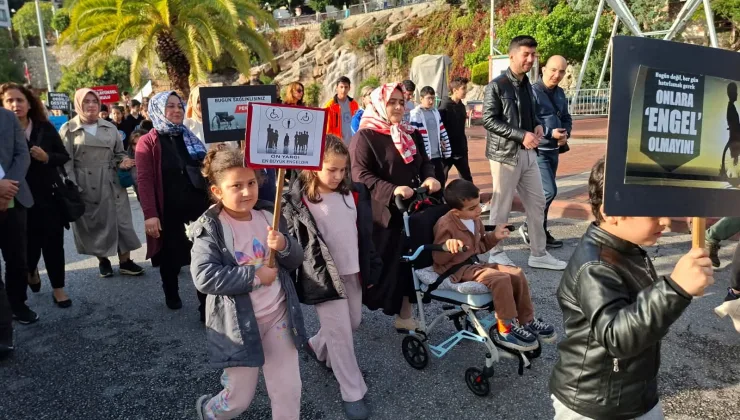 Alanya’da “Engelsiz Dünya” mesajı! Farkındalık yürüyüşü