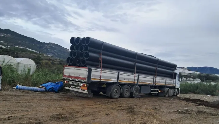 Alanya’da Yeniköy Barajı için borular geldi